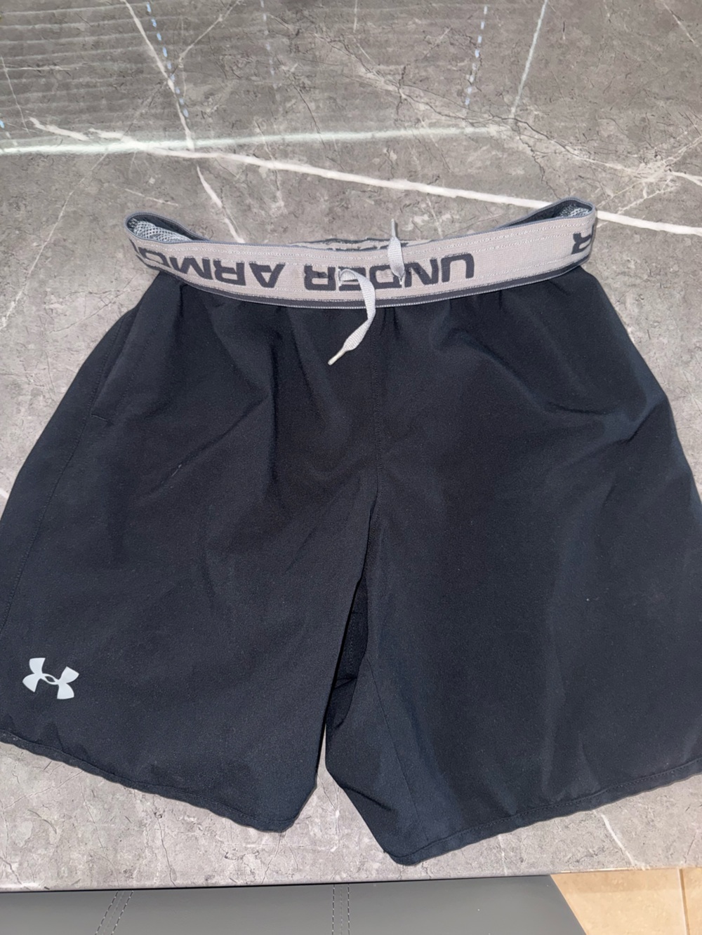 Under Armour Black Men's Athletic Shorts with Gray Waistband